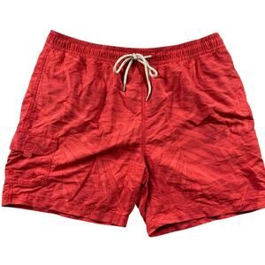 Tommy Bahama Swim Trunks Mens XL Red-orange Tonal Print Mesh Lined Relax 6"